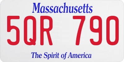 MA license plate 5QR790
