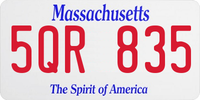 MA license plate 5QR835