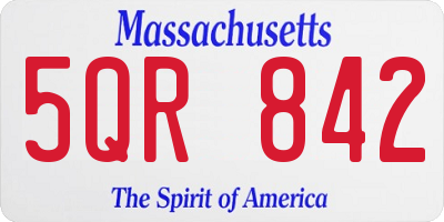 MA license plate 5QR842