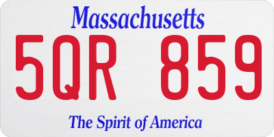 MA license plate 5QR859