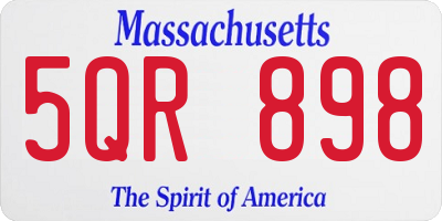 MA license plate 5QR898