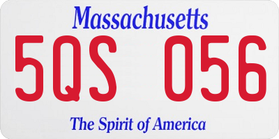 MA license plate 5QS056