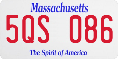 MA license plate 5QS086