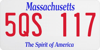 MA license plate 5QS117