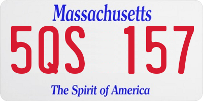 MA license plate 5QS157