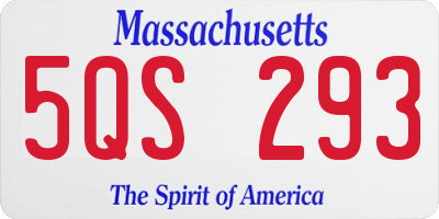 MA license plate 5QS293