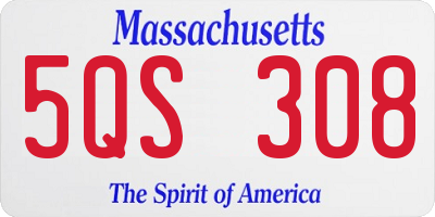 MA license plate 5QS308