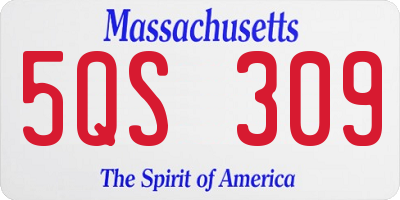 MA license plate 5QS309