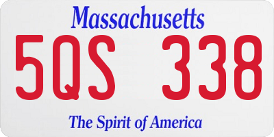 MA license plate 5QS338