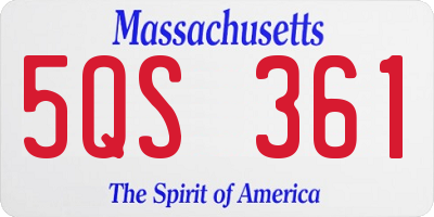 MA license plate 5QS361