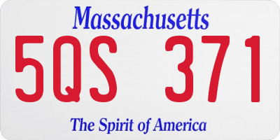 MA license plate 5QS371