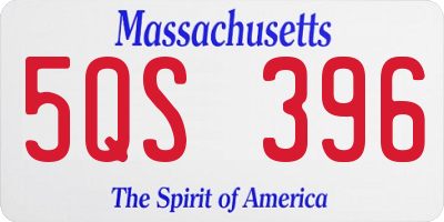 MA license plate 5QS396