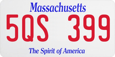 MA license plate 5QS399