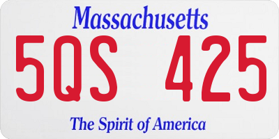 MA license plate 5QS425