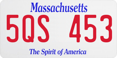 MA license plate 5QS453