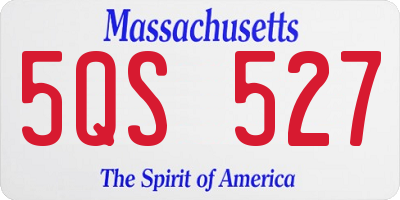 MA license plate 5QS527