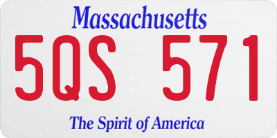 MA license plate 5QS571