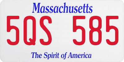 MA license plate 5QS585
