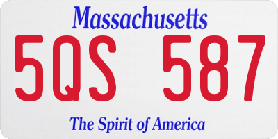 MA license plate 5QS587