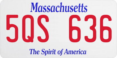 MA license plate 5QS636