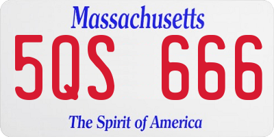 MA license plate 5QS666