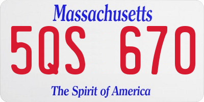 MA license plate 5QS670