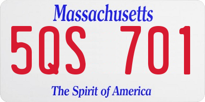 MA license plate 5QS701