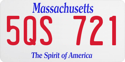 MA license plate 5QS721