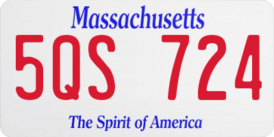 MA license plate 5QS724