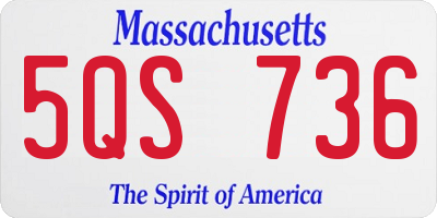 MA license plate 5QS736
