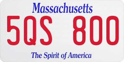 MA license plate 5QS800