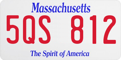 MA license plate 5QS812