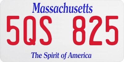 MA license plate 5QS825