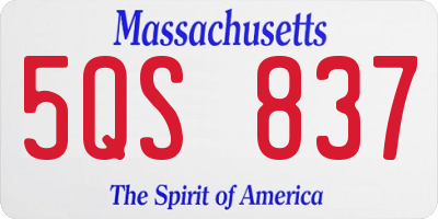MA license plate 5QS837
