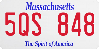 MA license plate 5QS848
