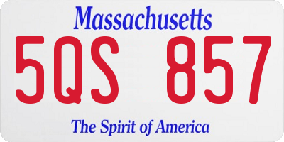 MA license plate 5QS857