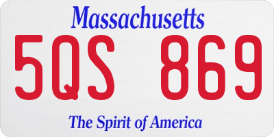MA license plate 5QS869