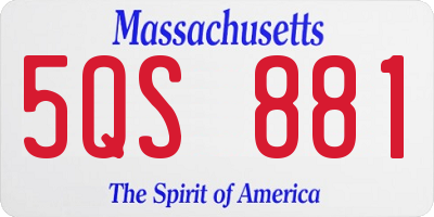 MA license plate 5QS881