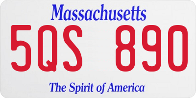 MA license plate 5QS890