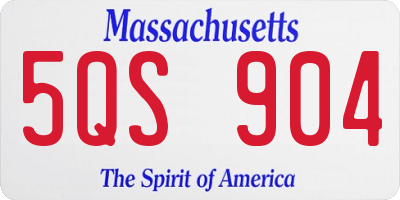 MA license plate 5QS904