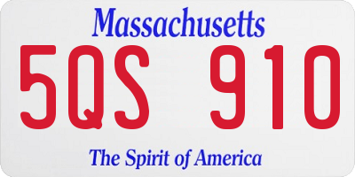 MA license plate 5QS910