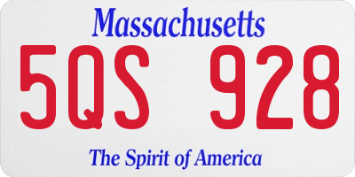 MA license plate 5QS928