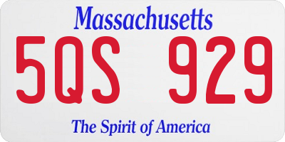 MA license plate 5QS929