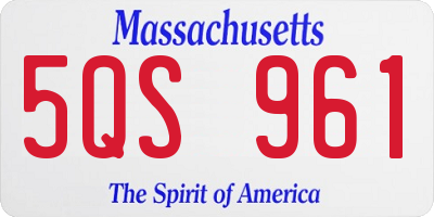 MA license plate 5QS961
