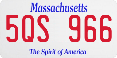 MA license plate 5QS966