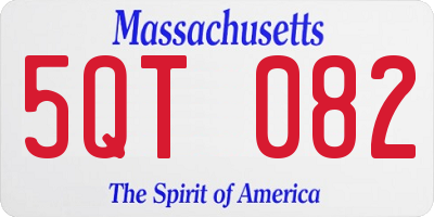 MA license plate 5QT082