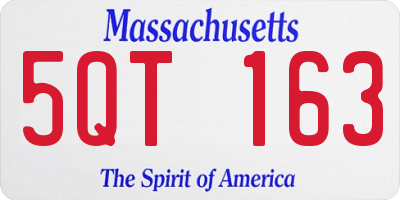 MA license plate 5QT163