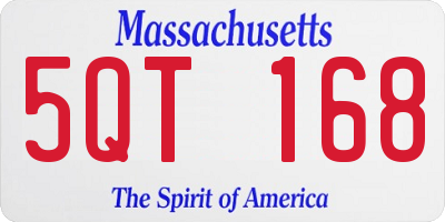 MA license plate 5QT168