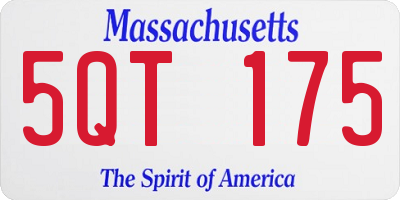 MA license plate 5QT175