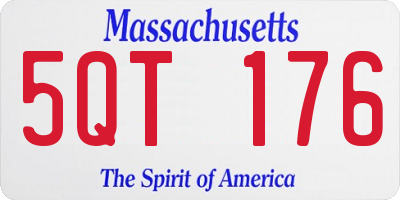 MA license plate 5QT176